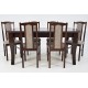 Stół rozkładany do 400 cm +6 krzeseł orzech