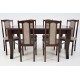 Stół rozkładany do 400 cm +6 krzeseł orzech