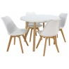 Zestaw BIANCO 4 krzesła SL-02 + stół OL-3 Ø100 cm