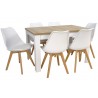Zestaw BIANCO 6 krzeseł SL-02 + stół C-2 80x120/160 cm