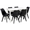 Zestaw BIANCO 6 krzeseł SL-02 + stół AL-1 80x120/150 cm