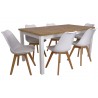 Zestaw BIANCO 6 krzeseł SL-02 + stół MD-2 90x160/200 cm