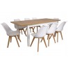 Zestaw BIANCO 8 krzeseł SL-02 + stół MD-2 90x160/200 cm