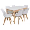 Zestaw BIANCO 6 krzeseł SL-02 + stół M-10 70x120/160 cm