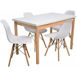 4 krzesła + stół ROZKŁADANY BIANCO