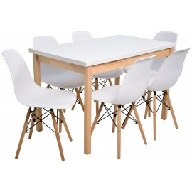 4 krzesła + stół ROZKŁADANY BIANCO