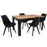 Zestaw krzesła SL-02 CZARNE i stół C-11 80x140/180 WOTAN